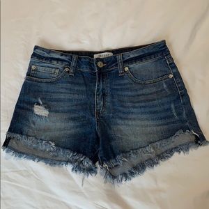 Just USA Distressed Frayed Denim Shorts